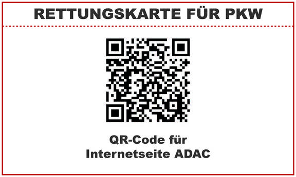Rettungskarte für Pkw   QR Code ADAC Rettungskarte