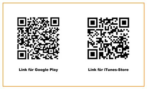 QR Code für Google Play und iTunes Store